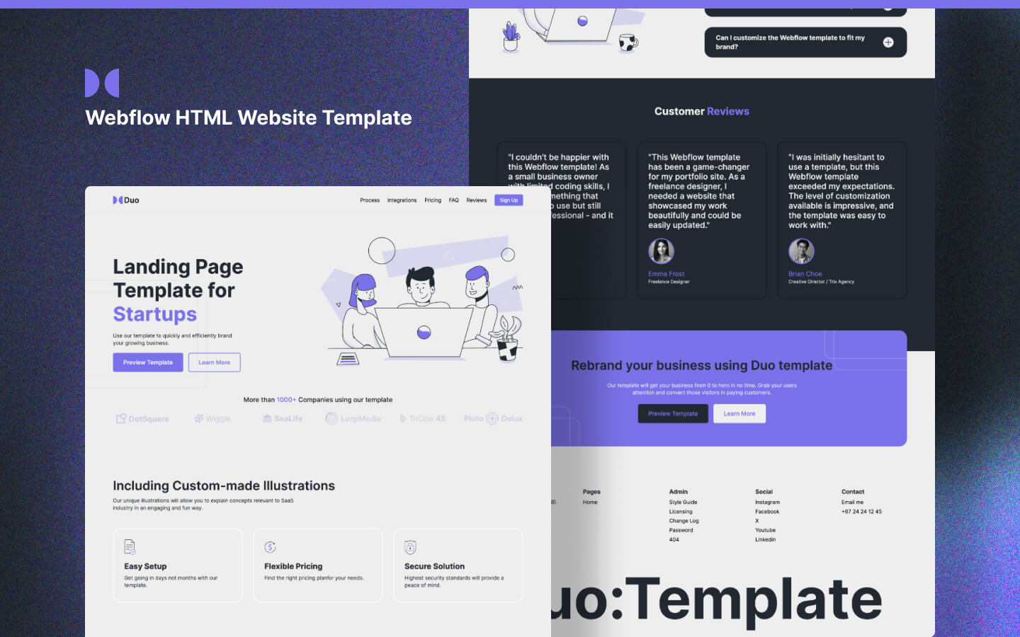 Duo - Startup Landing Page Webflow Template