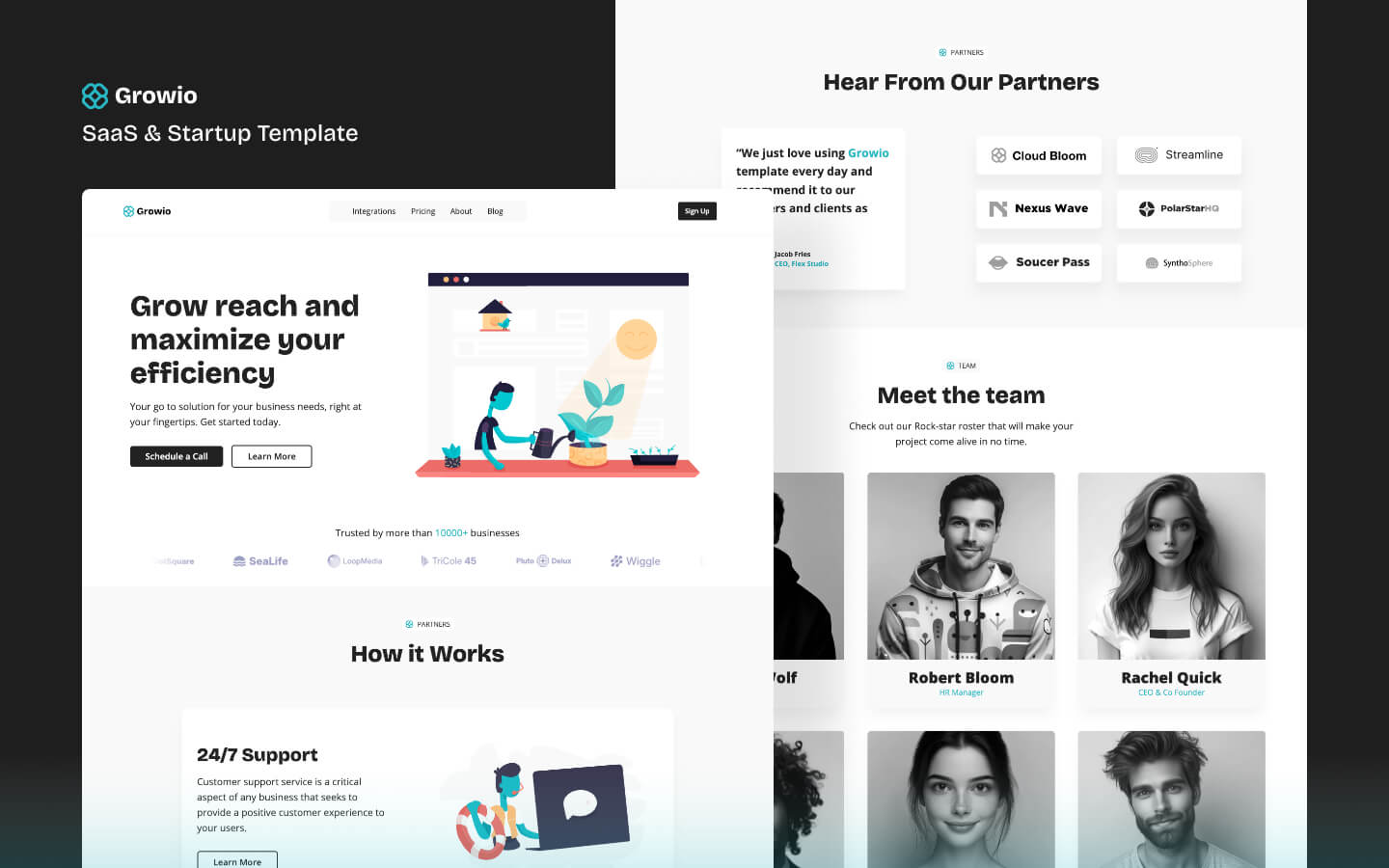 Growio - Startup and Marketing Themed Webflow Template