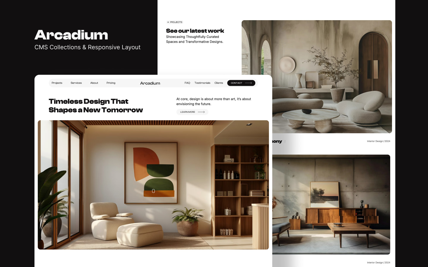 Arcadium - Architecture & Interior Design Themed Webflow Template