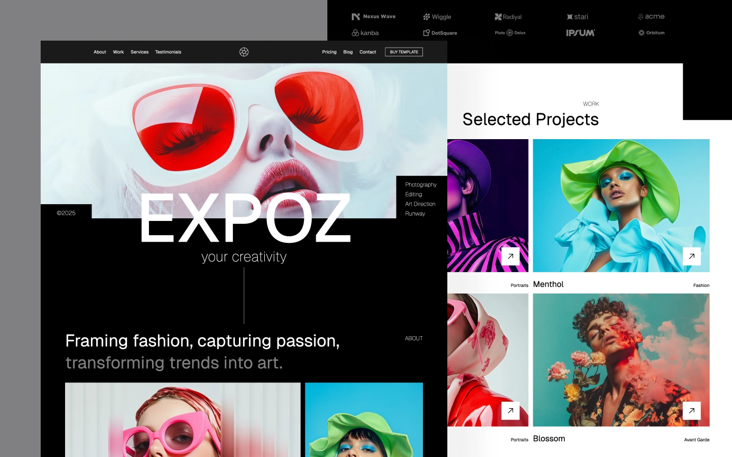 Expoz - Creative Porfolio & Agency Themed Webflow Template