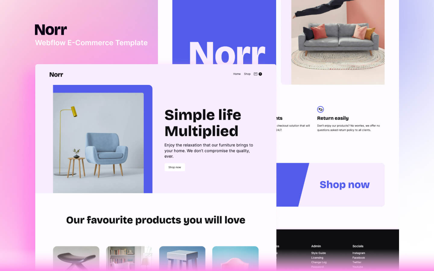 Norr - Furniture & Ecommerce Themed Webflow Template