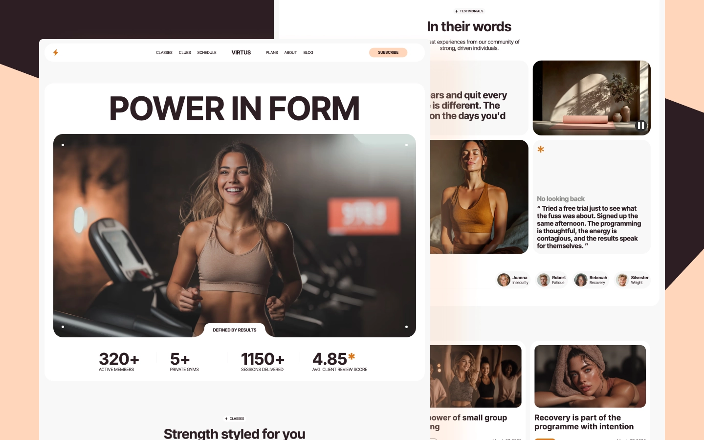 Virtus - Fitness & Wellness Themed Webflow Template