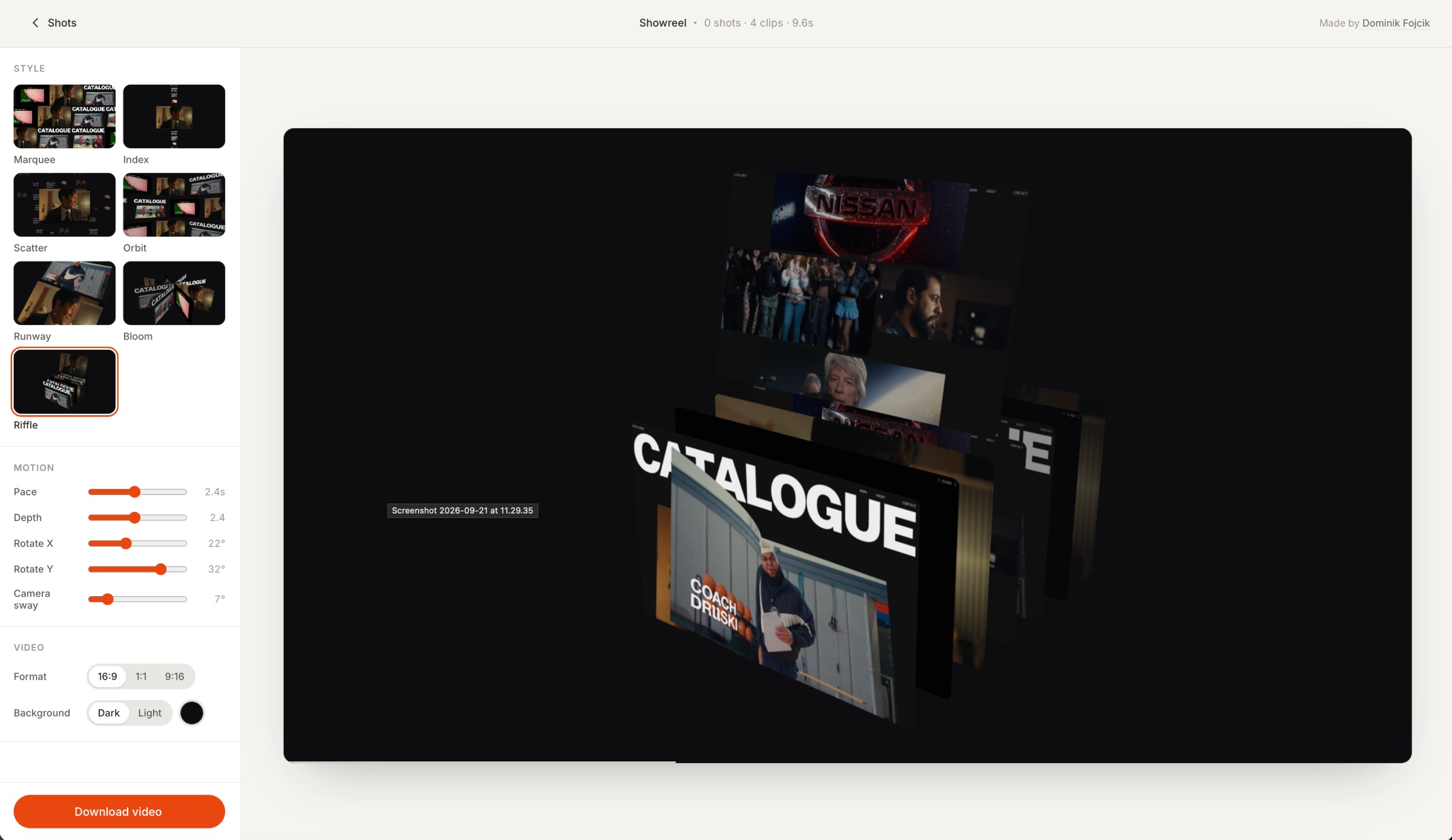 Loopsite —  Website to animated Showreel for Free Image 1