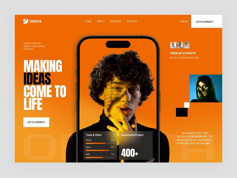 Bold Creative Agency Hero Concept | Premium Web & Mobile UI