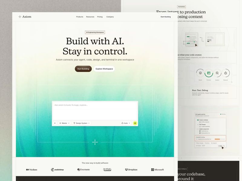 Axiom - AI Agent Website Homepage
