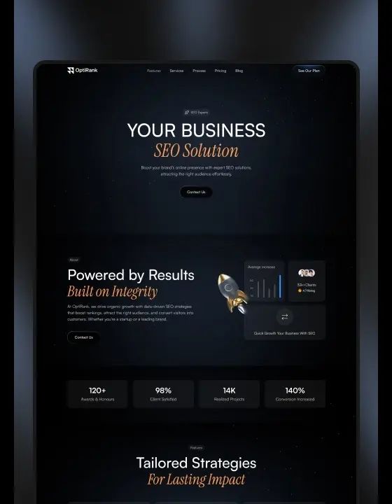 OptiRise Website Page Template for Webflow