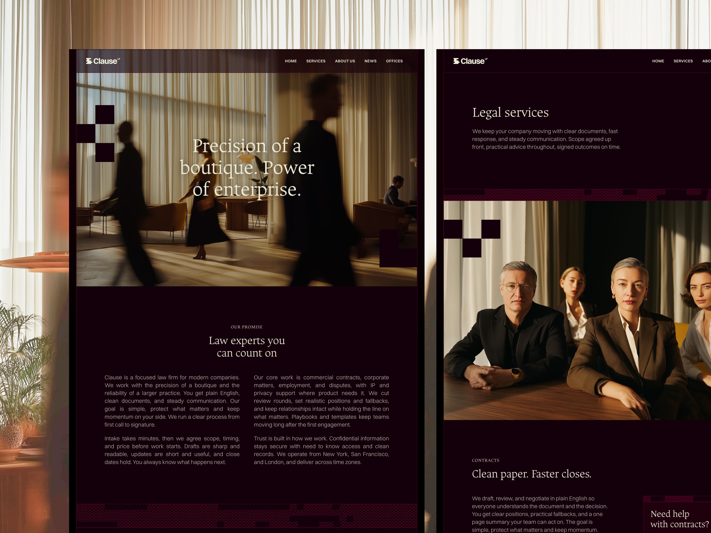 Clause: Free Law Firm Framer Template by Tanel Sepp Image 1