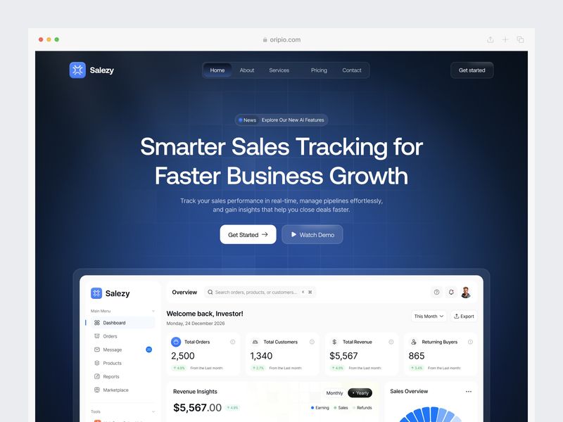 Salezy - Sales Management SaaS Landing Page