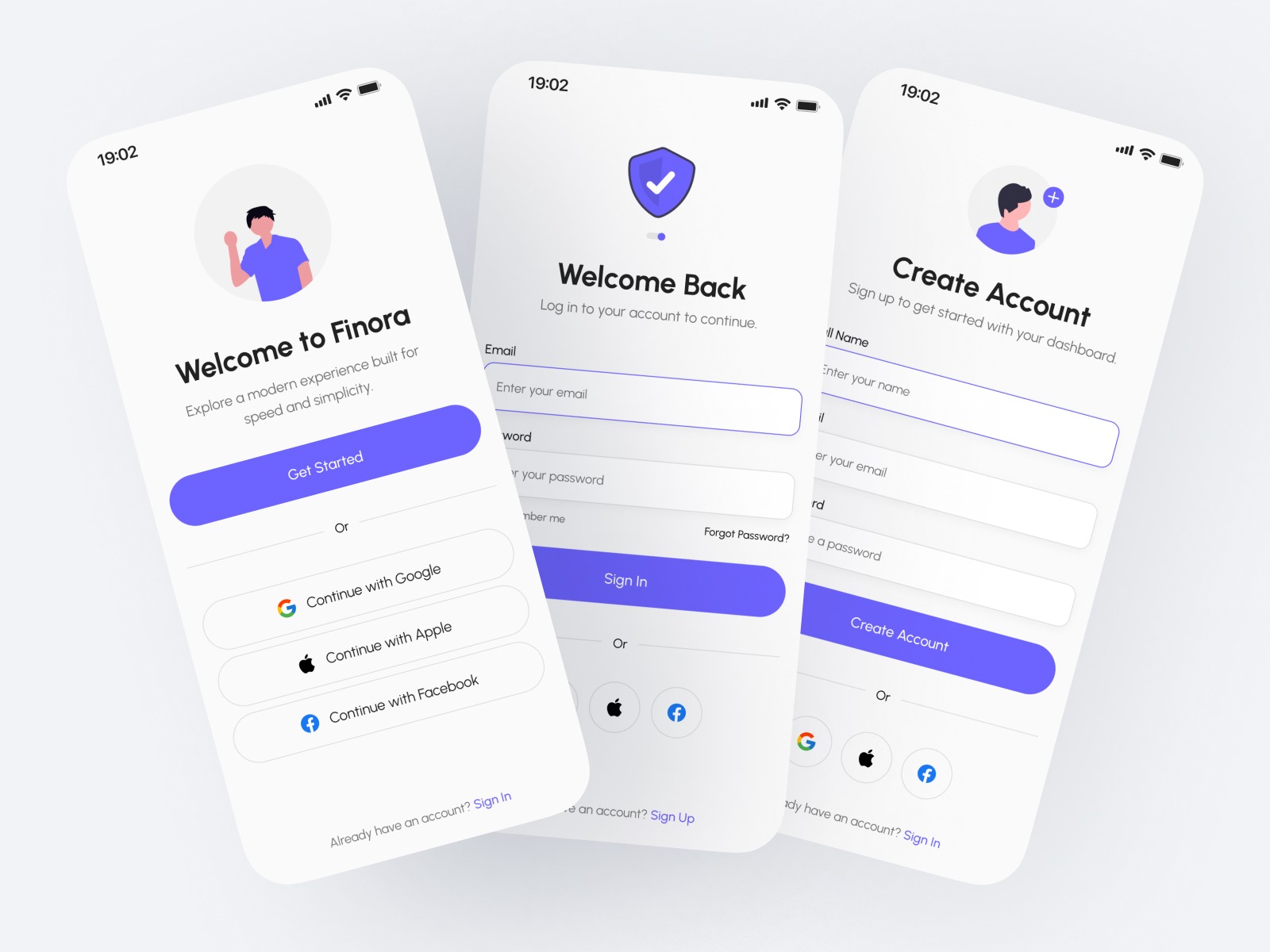 Finora — Mobile App Login & Sign Up Screen UI Image 0