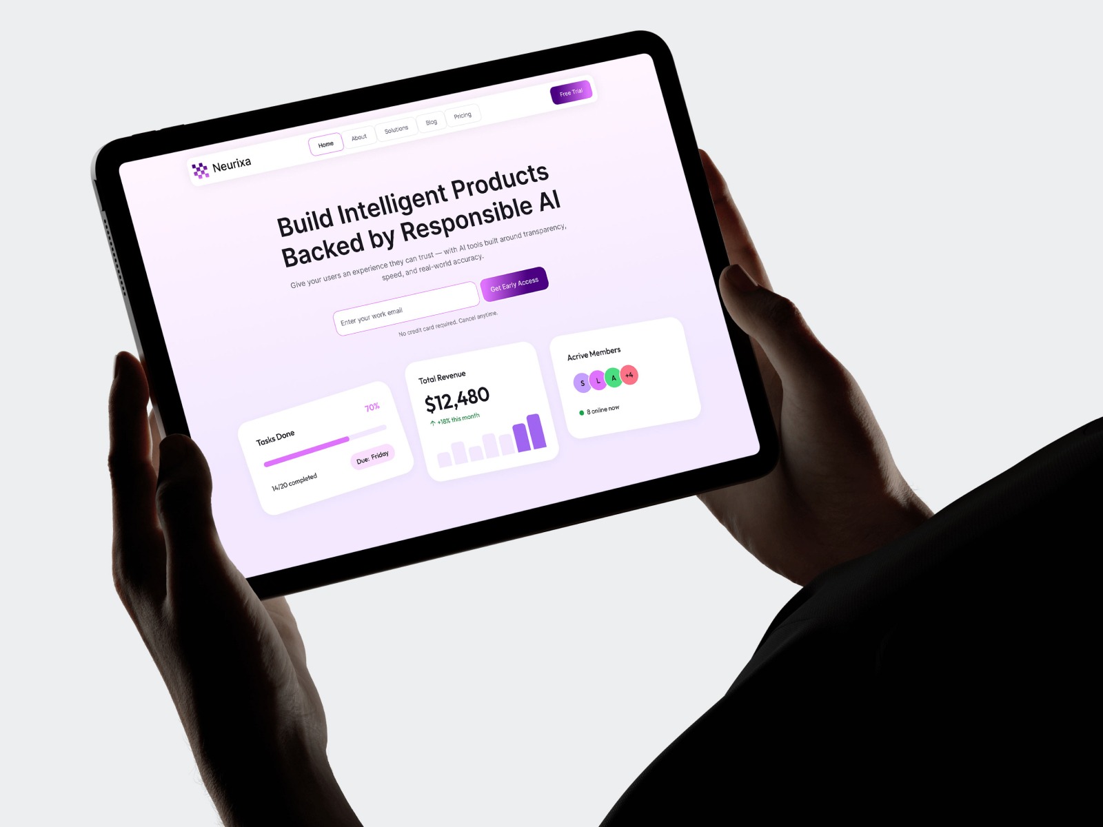 AI SaaS Website Landing Page UI Design Image 0
