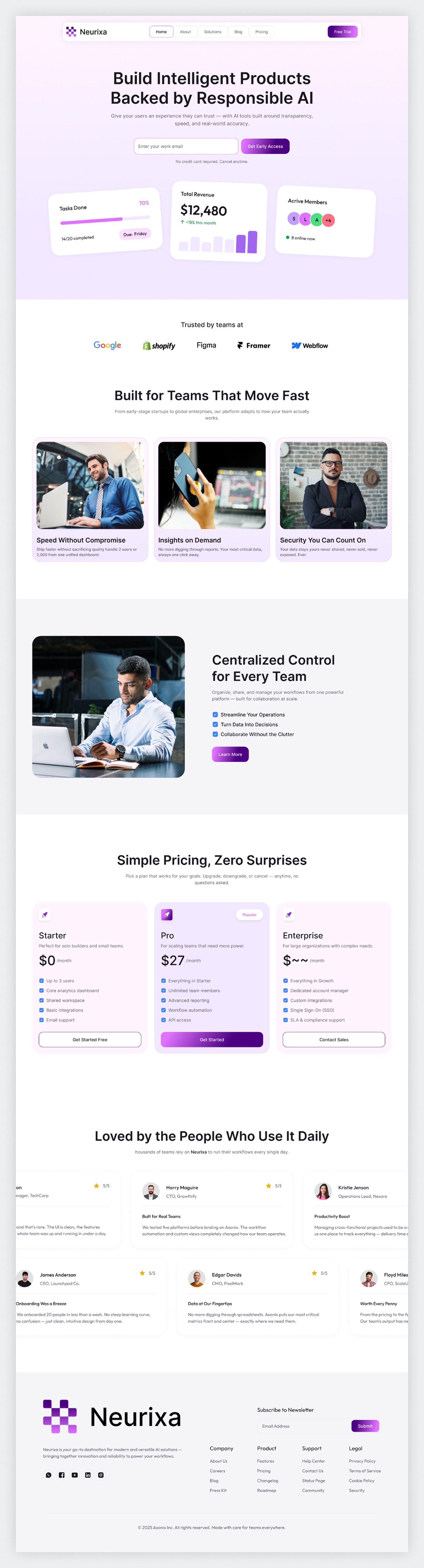 AI SaaS Website Landing Page UI Design Image 1