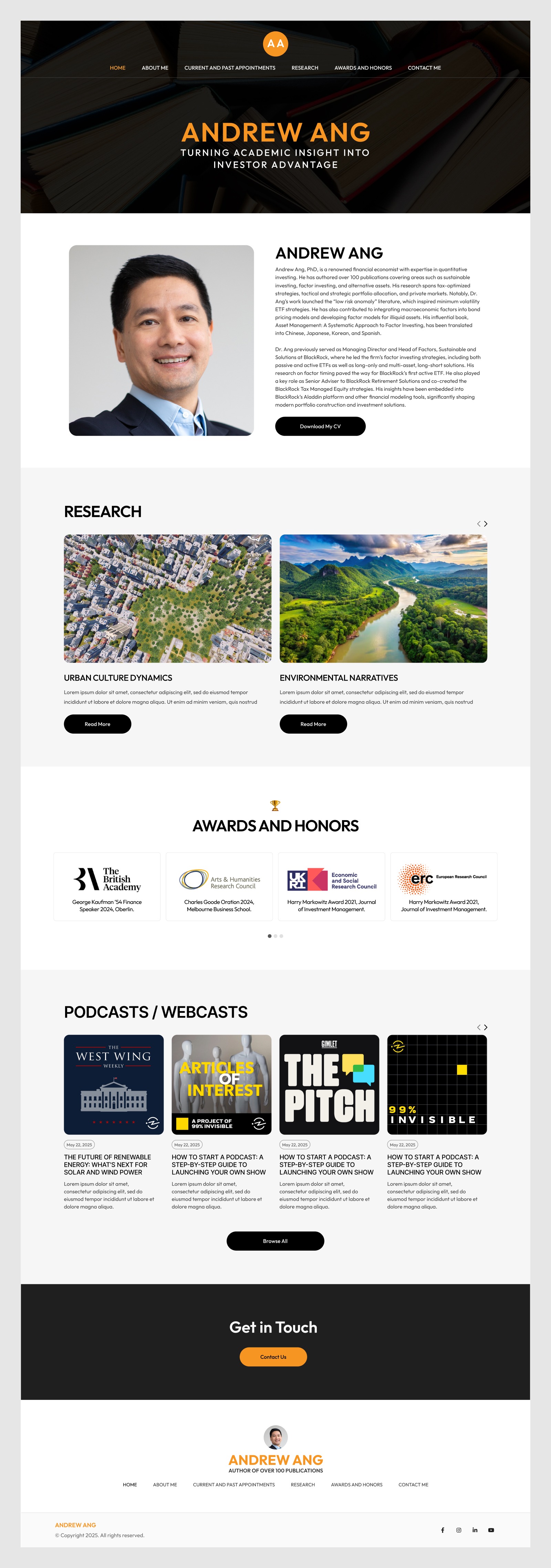 Personal Portfolio Website UI Design Image 0