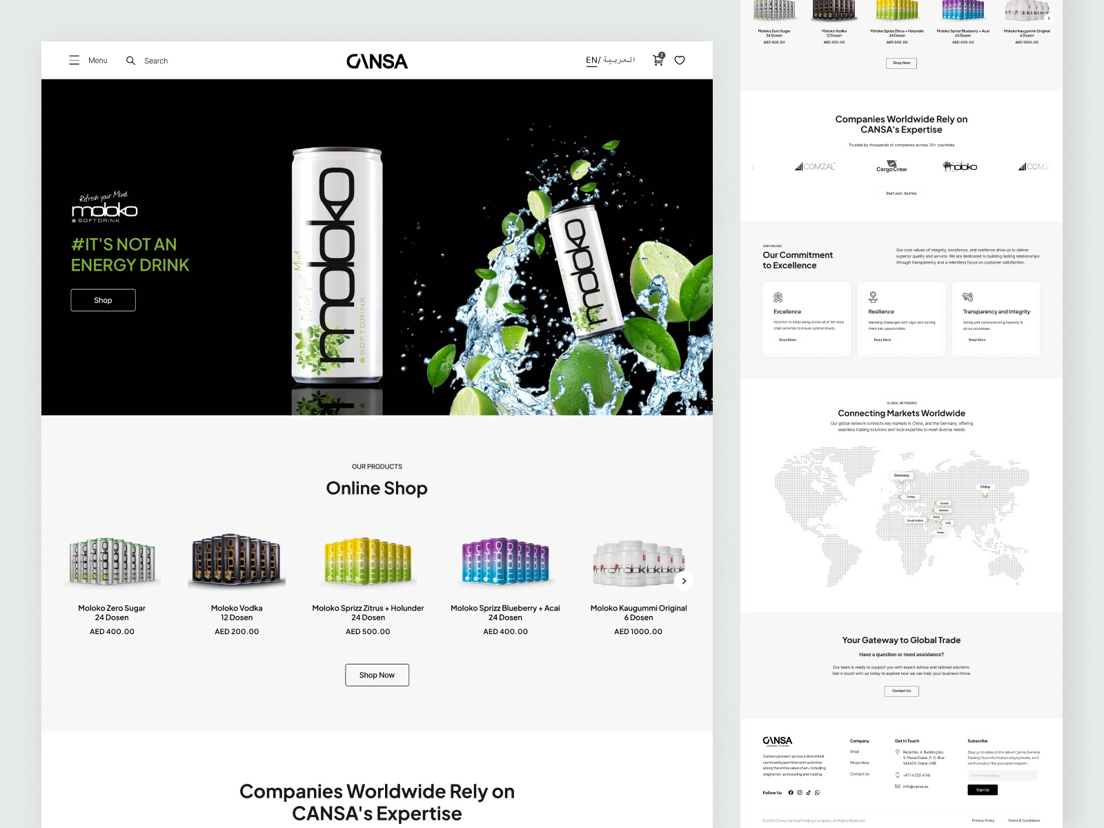 Beverage Brand eCommerce Website UI Design
