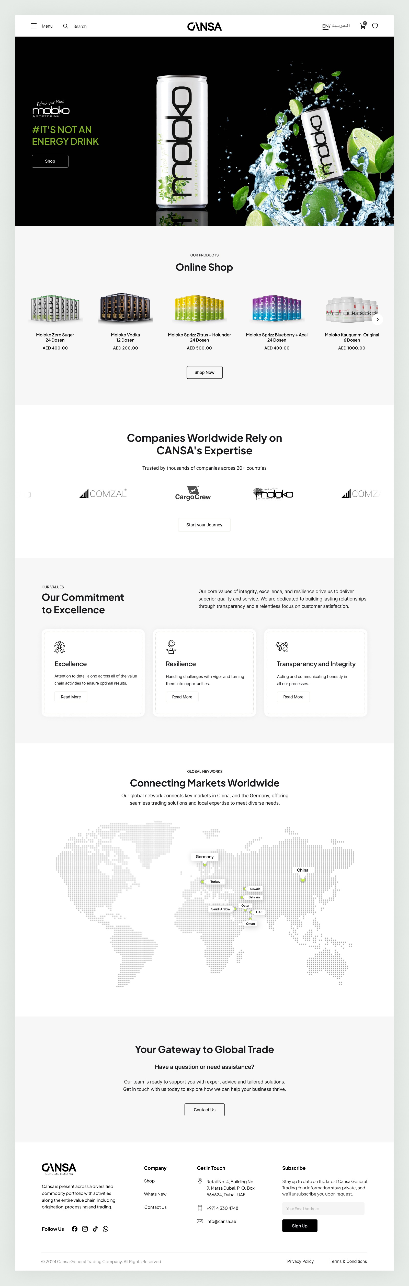 Beverage Brand eCommerce Website UI Design Image 0