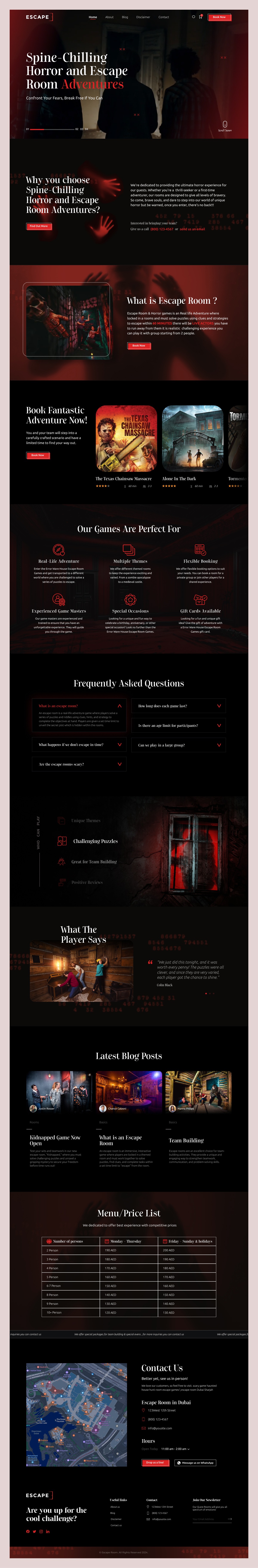 Escape Room Website UI Design Image 1