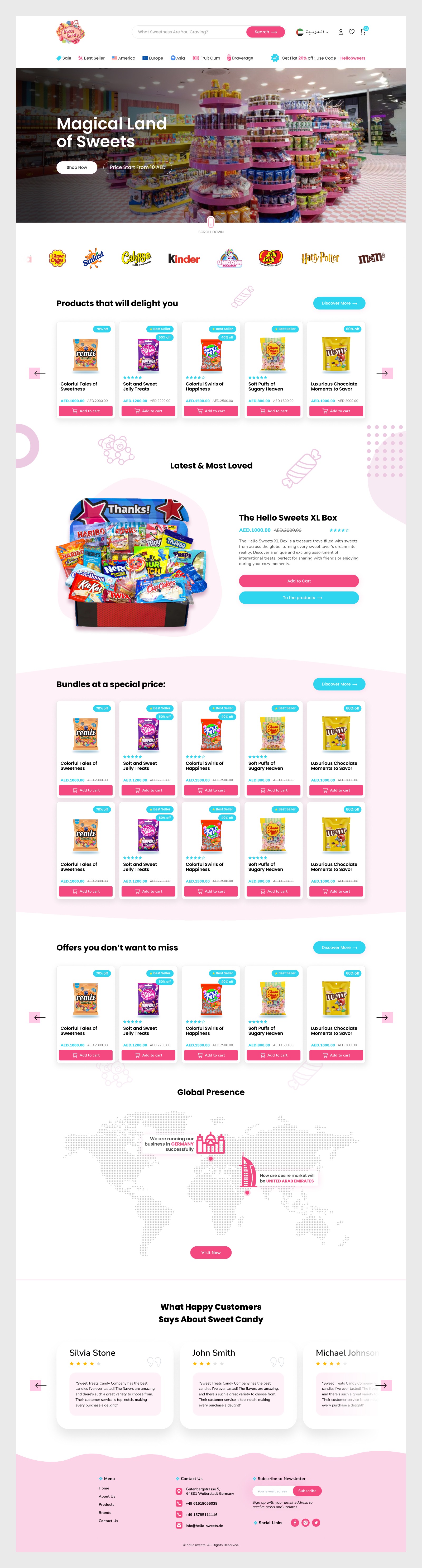 Candy & Sweets eCommerce Website UI Design Image 0
