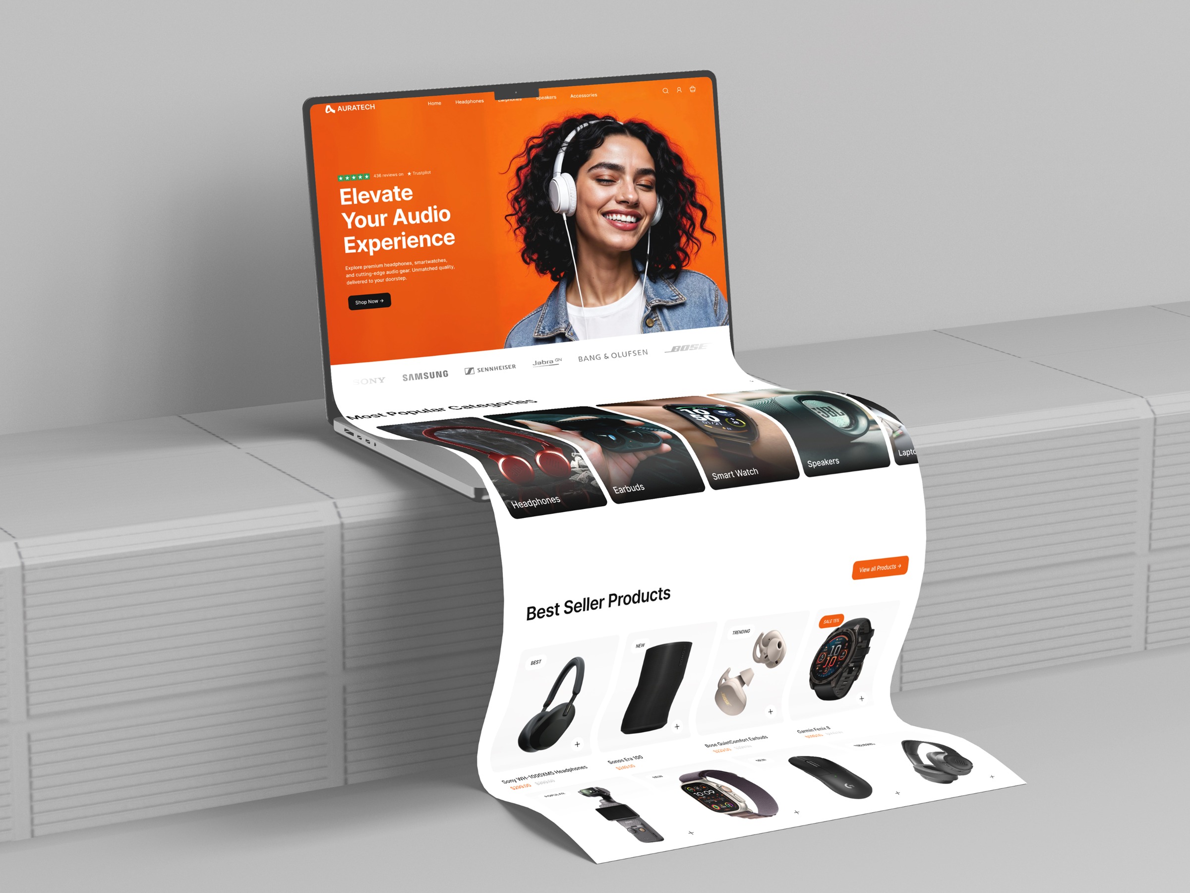 Electronics E-Commerce Website UI Design | Auratech Image 1