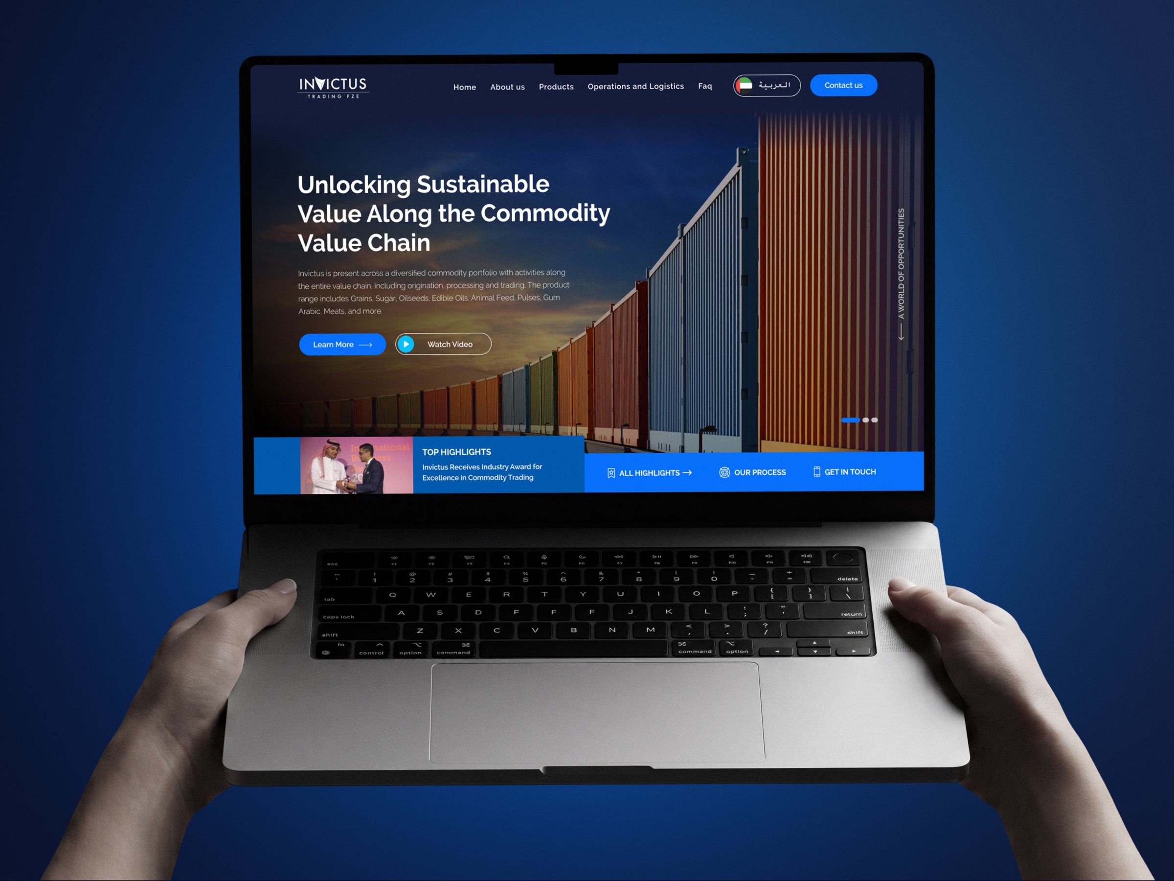 Commodity Trading Website UI Design | Invictus Image 0