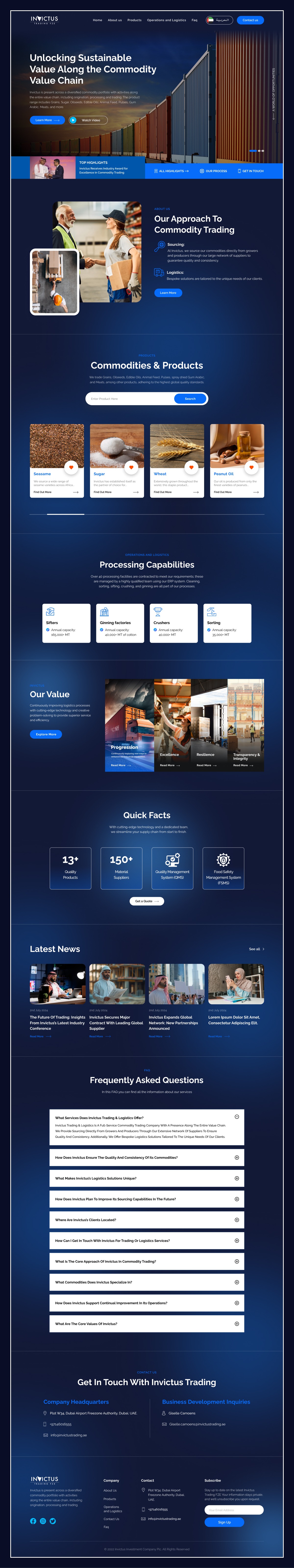 Commodity Trading Website UI Design | Invictus Image 1