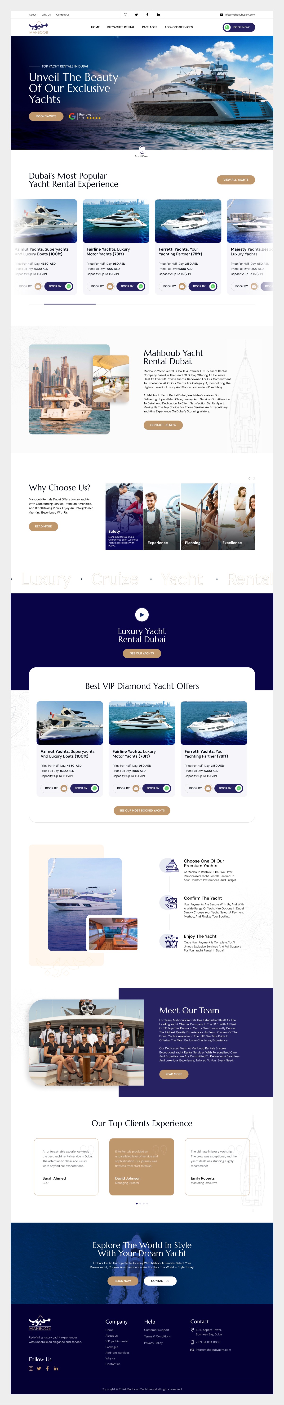 Yacht Rental Website UI Design Image 1
