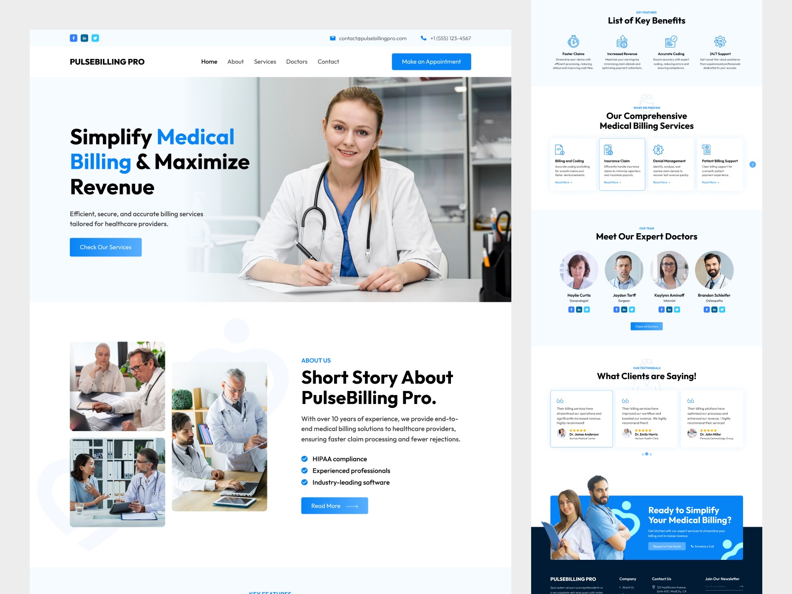 Medical Billing Website UI Design