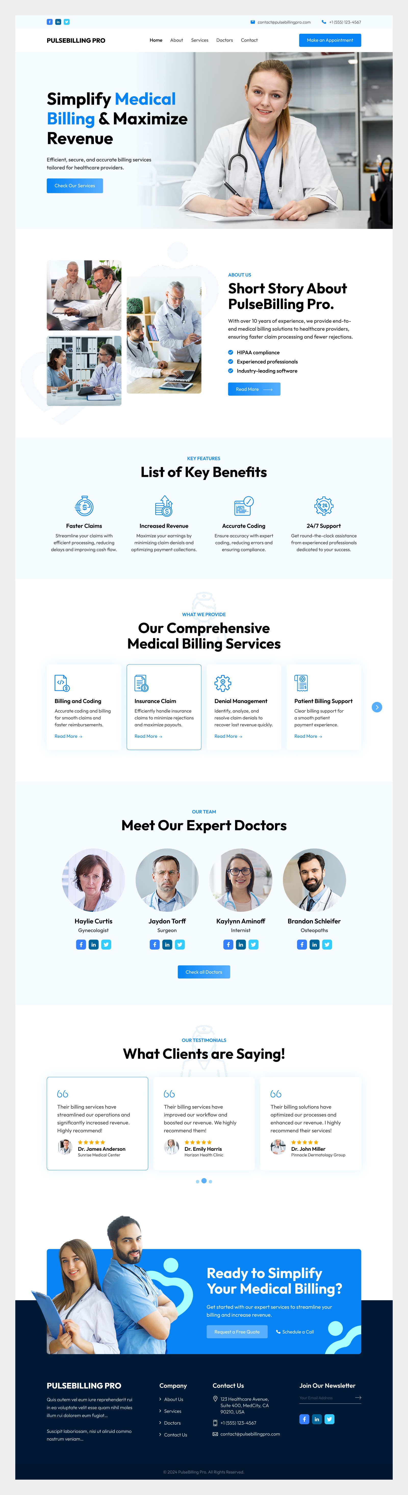 Medical Billing Website UI Design Image 0