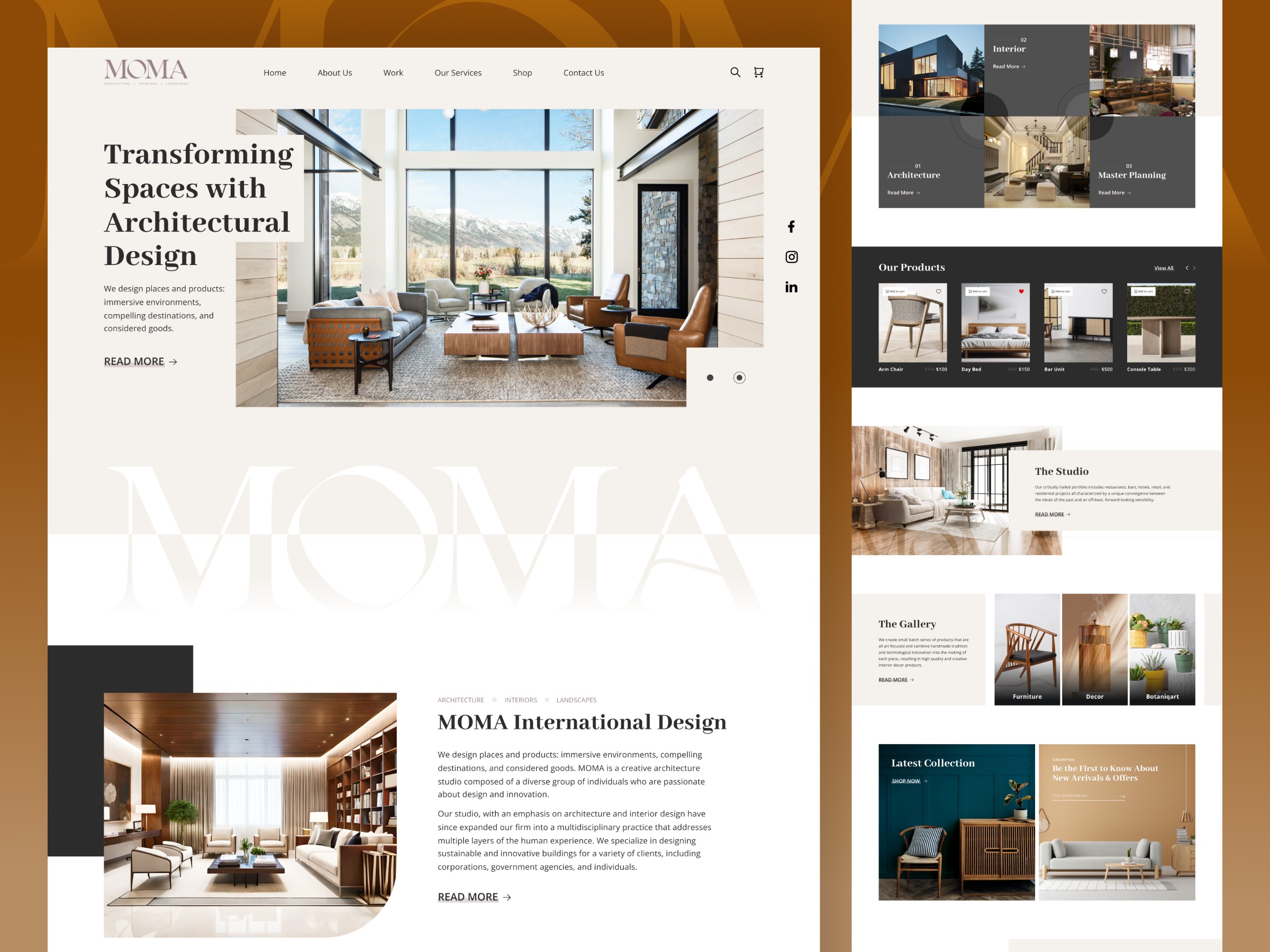 Architecture & Interior Design Website UI Design