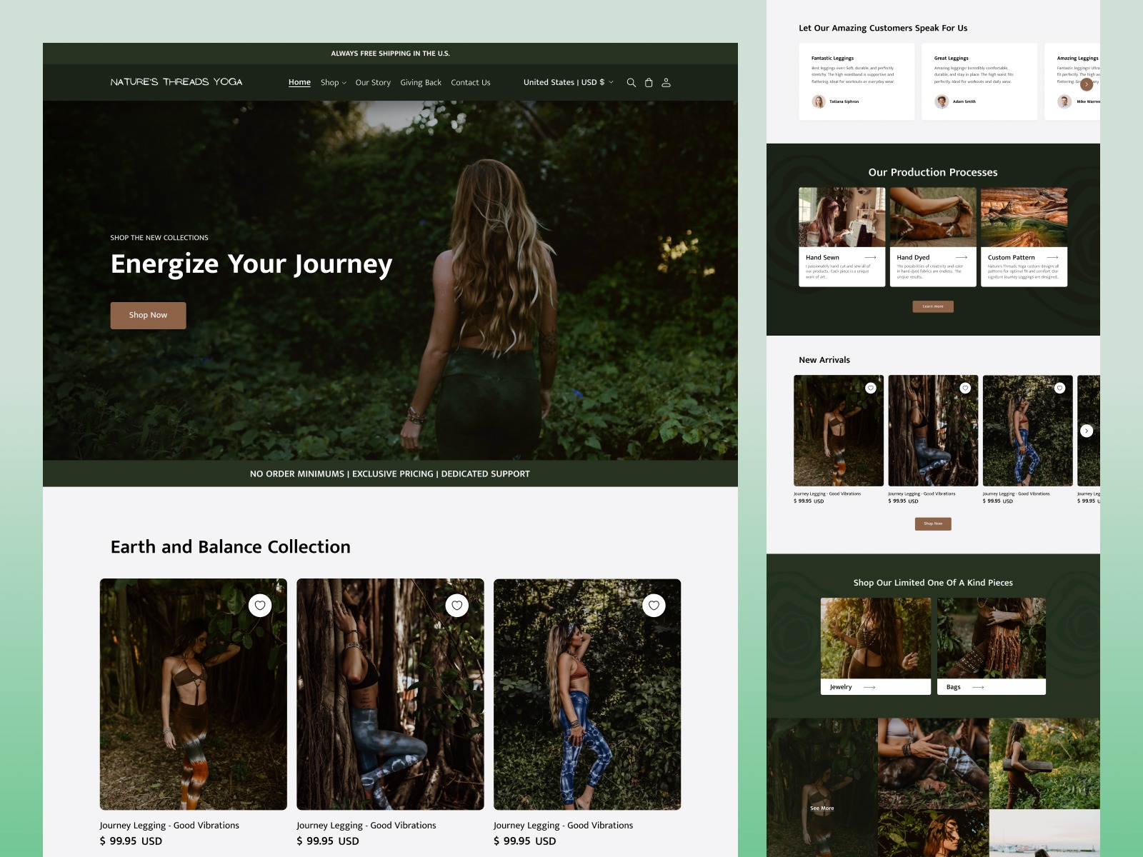 Yoga & Activewear E-Commerce Website UI Design