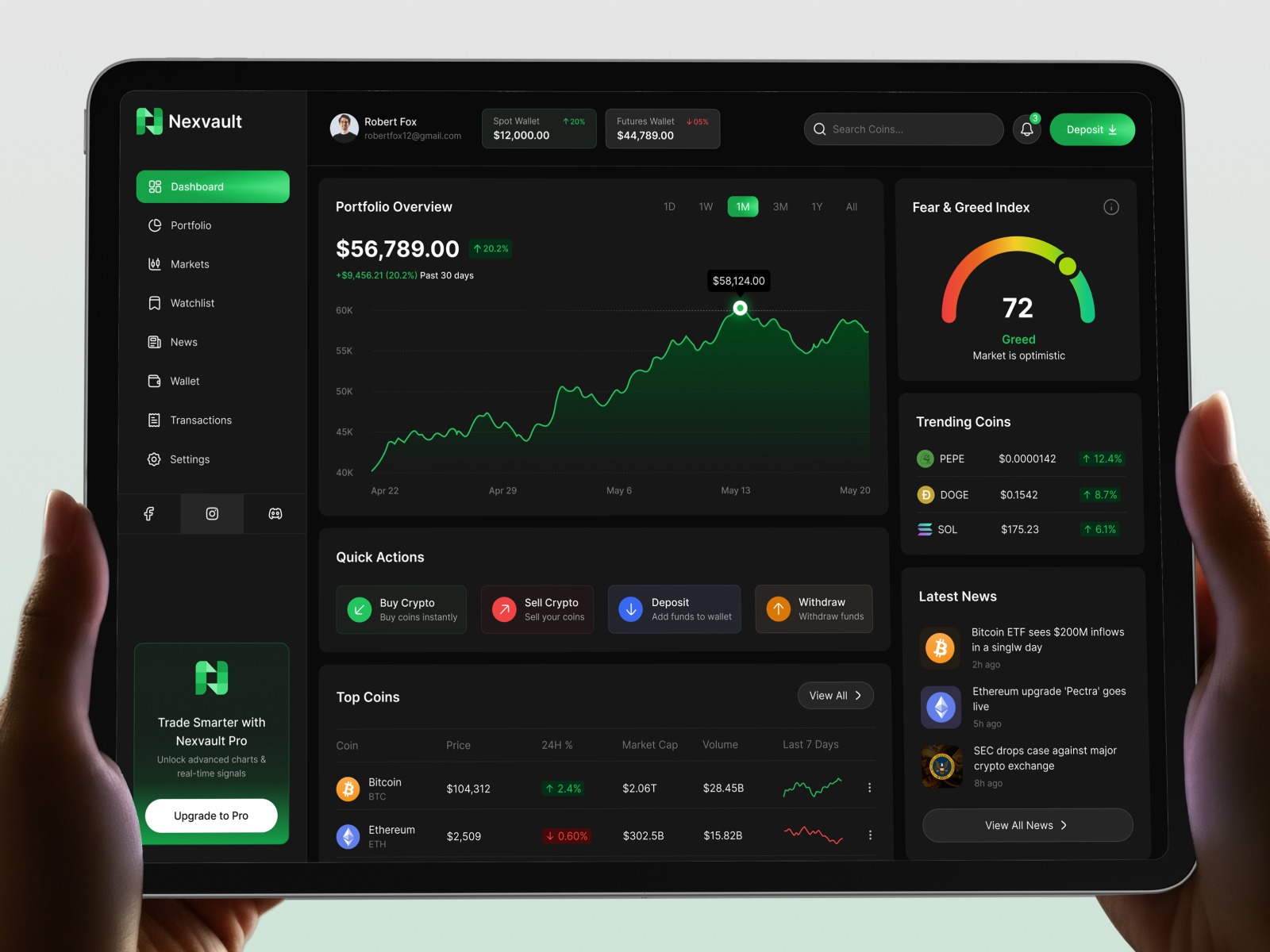Nexvault – Modern Crypto Dashboard UI Image 1