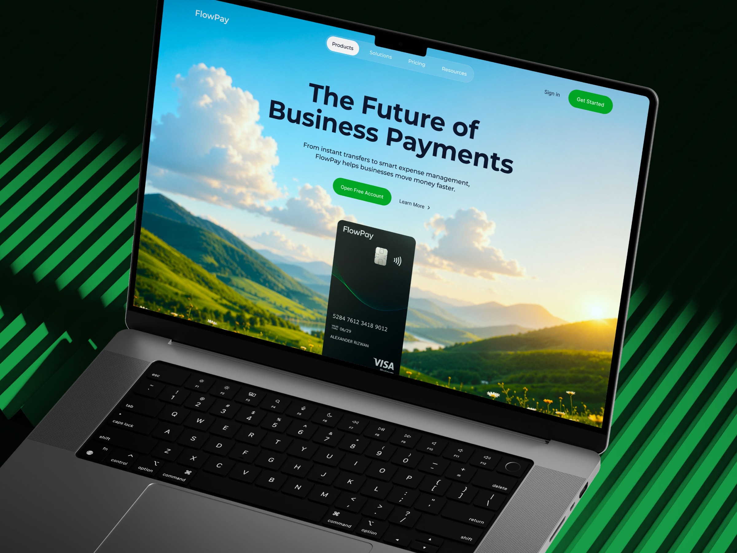 FlowPay – Fintech SaaS Hero Section UI Design Image 0
