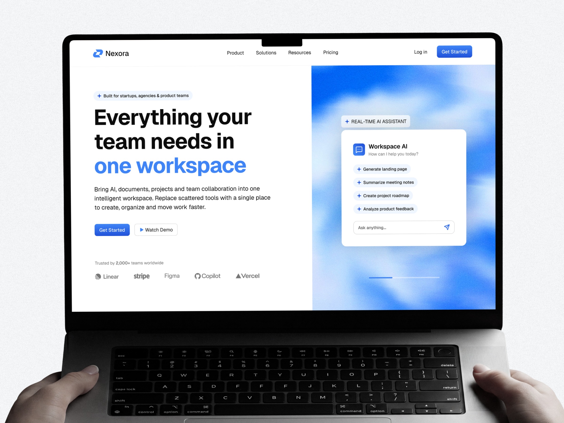 Nexora - AI Workspace Landing Page UI Image 0