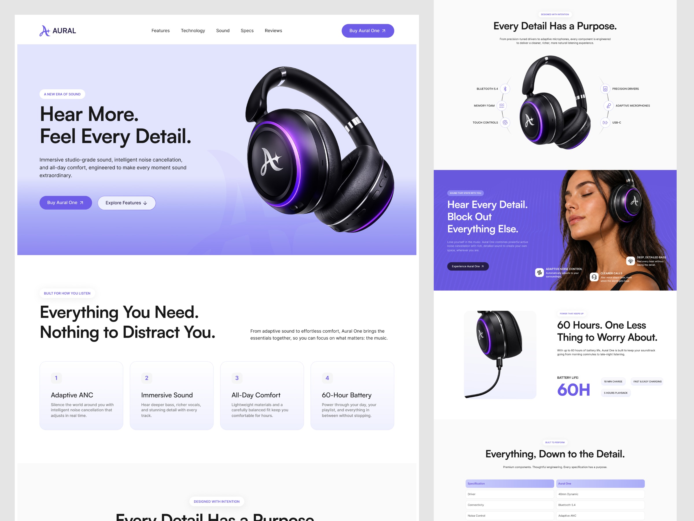 Aural - Premium Headphones Landing Page