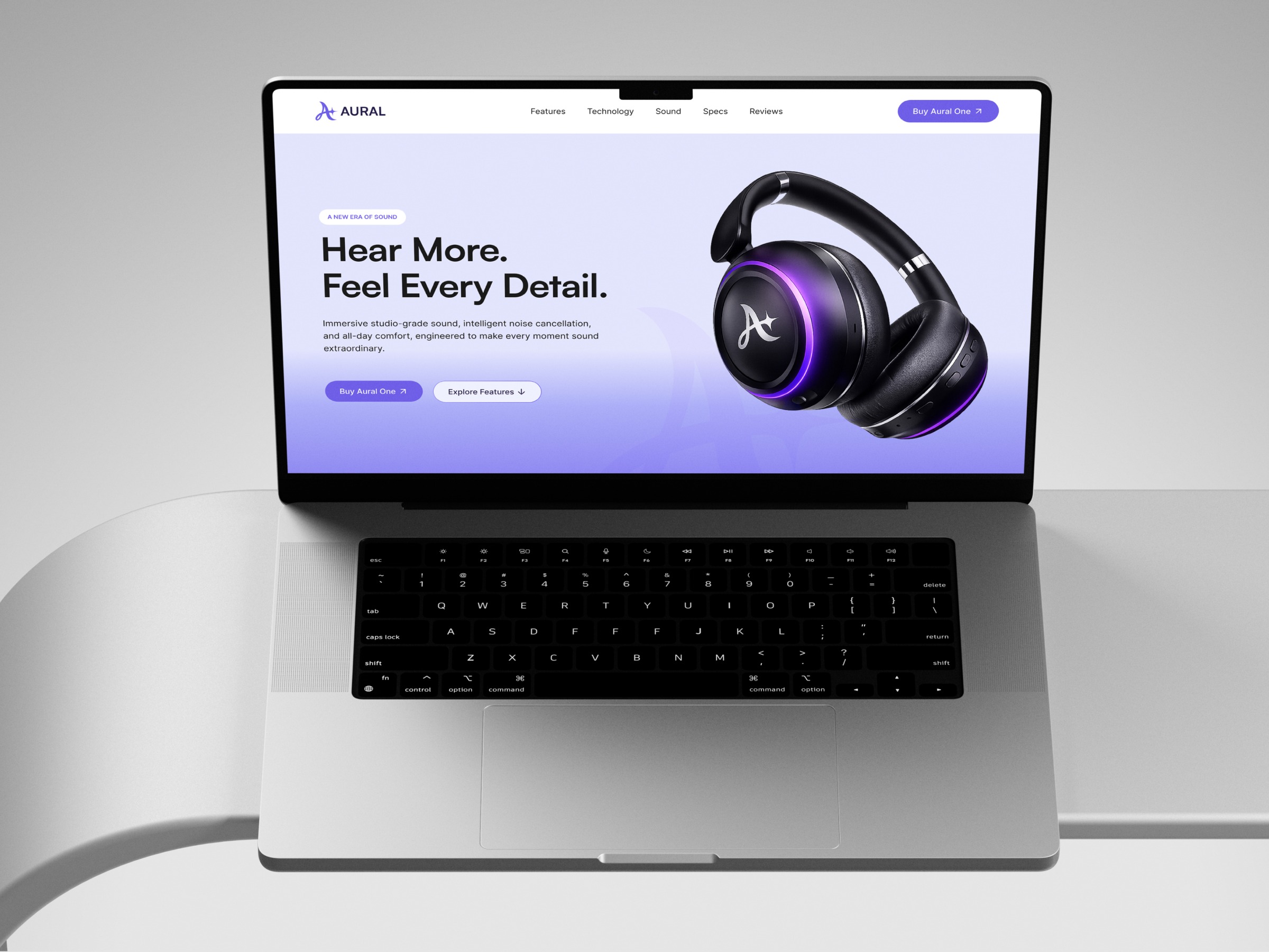 Aural - Premium Headphones Landing Page Image 0