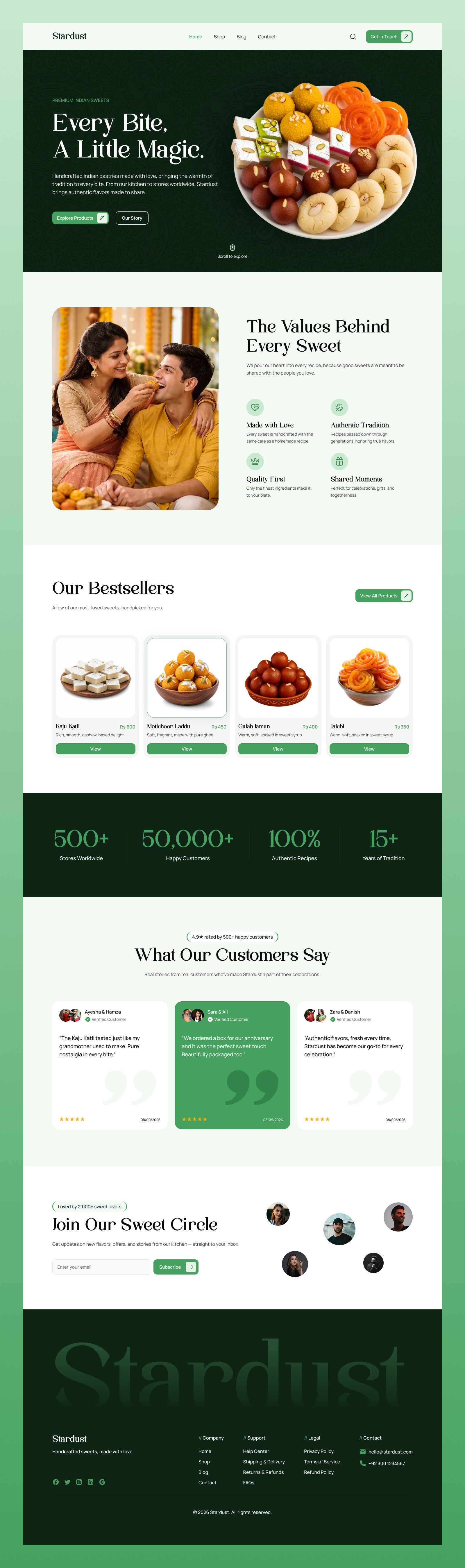 Stardust – Sweet Shop Landing Page UI Image 0