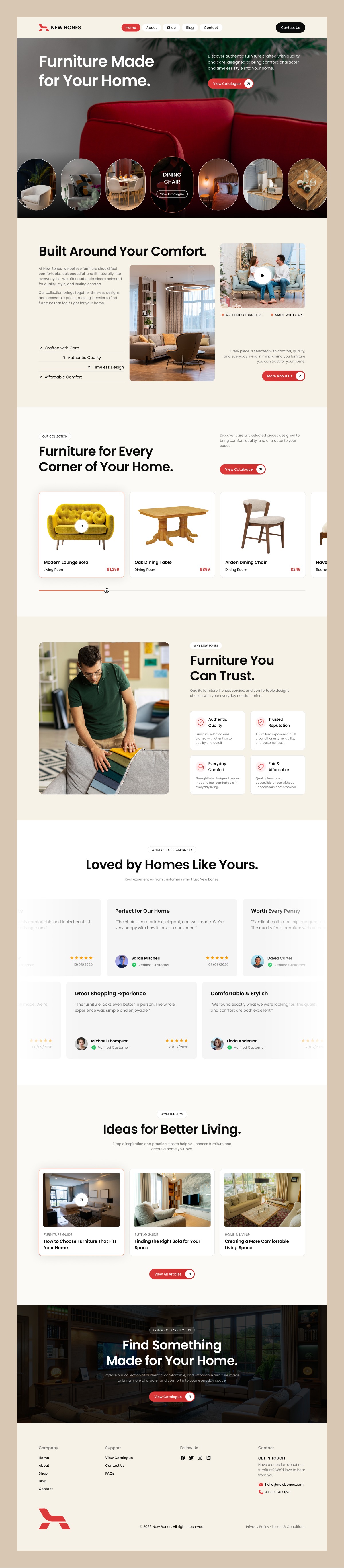 New Bones – Furniture Landing Page UI Image 0