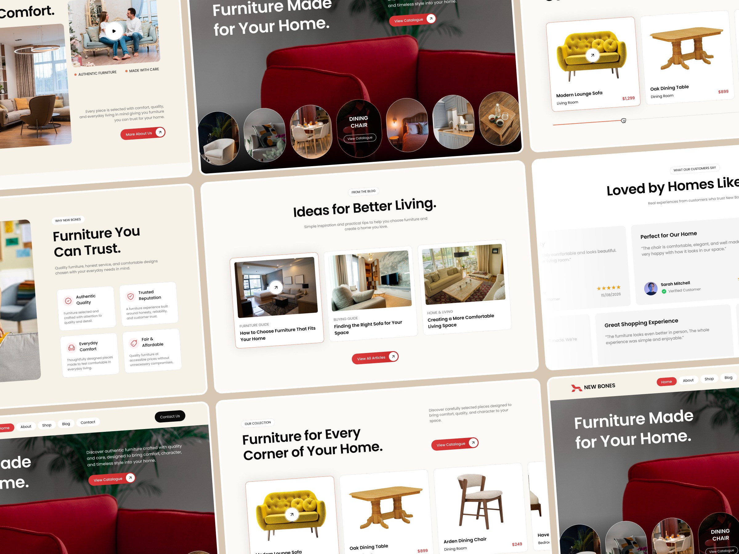 New Bones – Furniture Landing Page UI Image 1