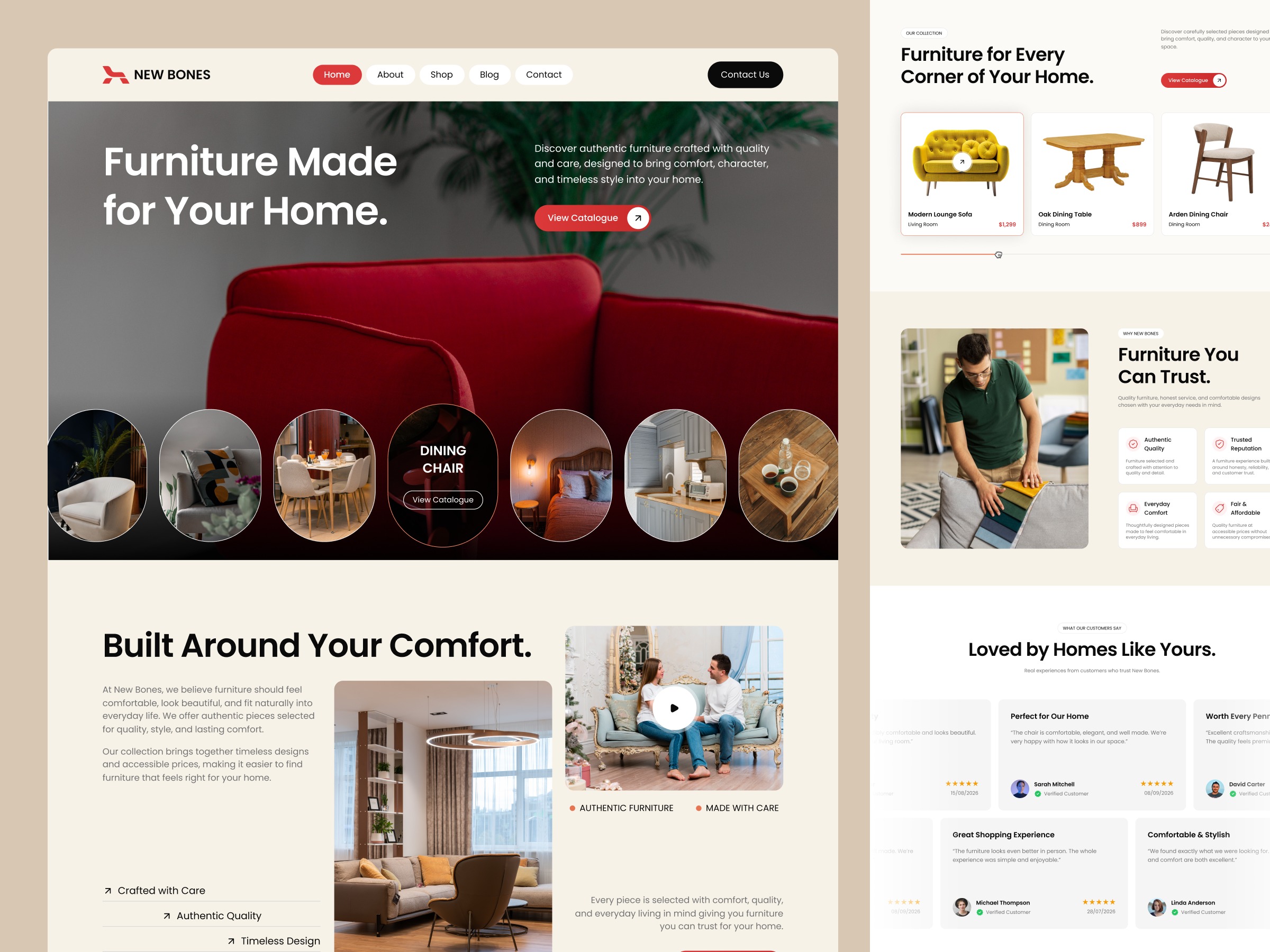 New Bones – Furniture Landing Page UI Image 2