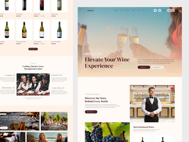 Wineza – Luxury Online Wine Marketplace Website UI/UX Design