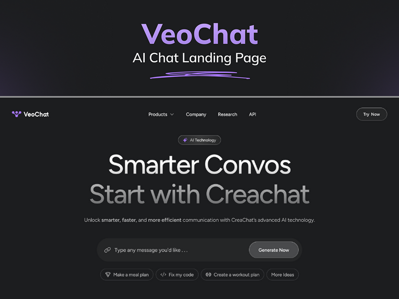 VeoChat- AI Chat Landing Page