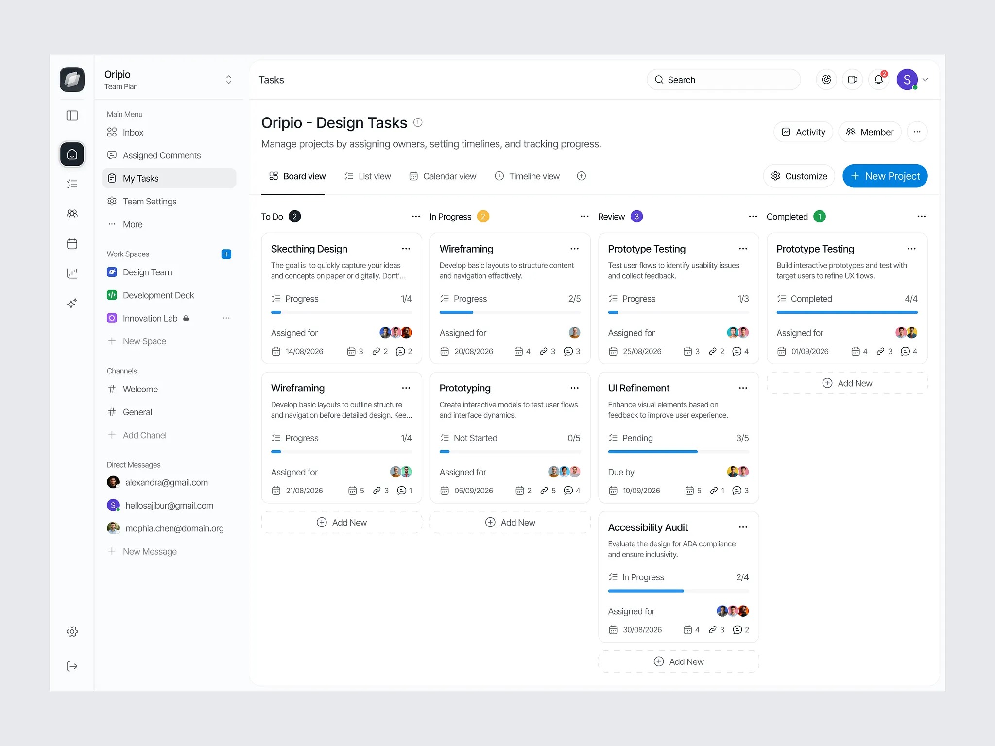 Task Management Dashboard Design