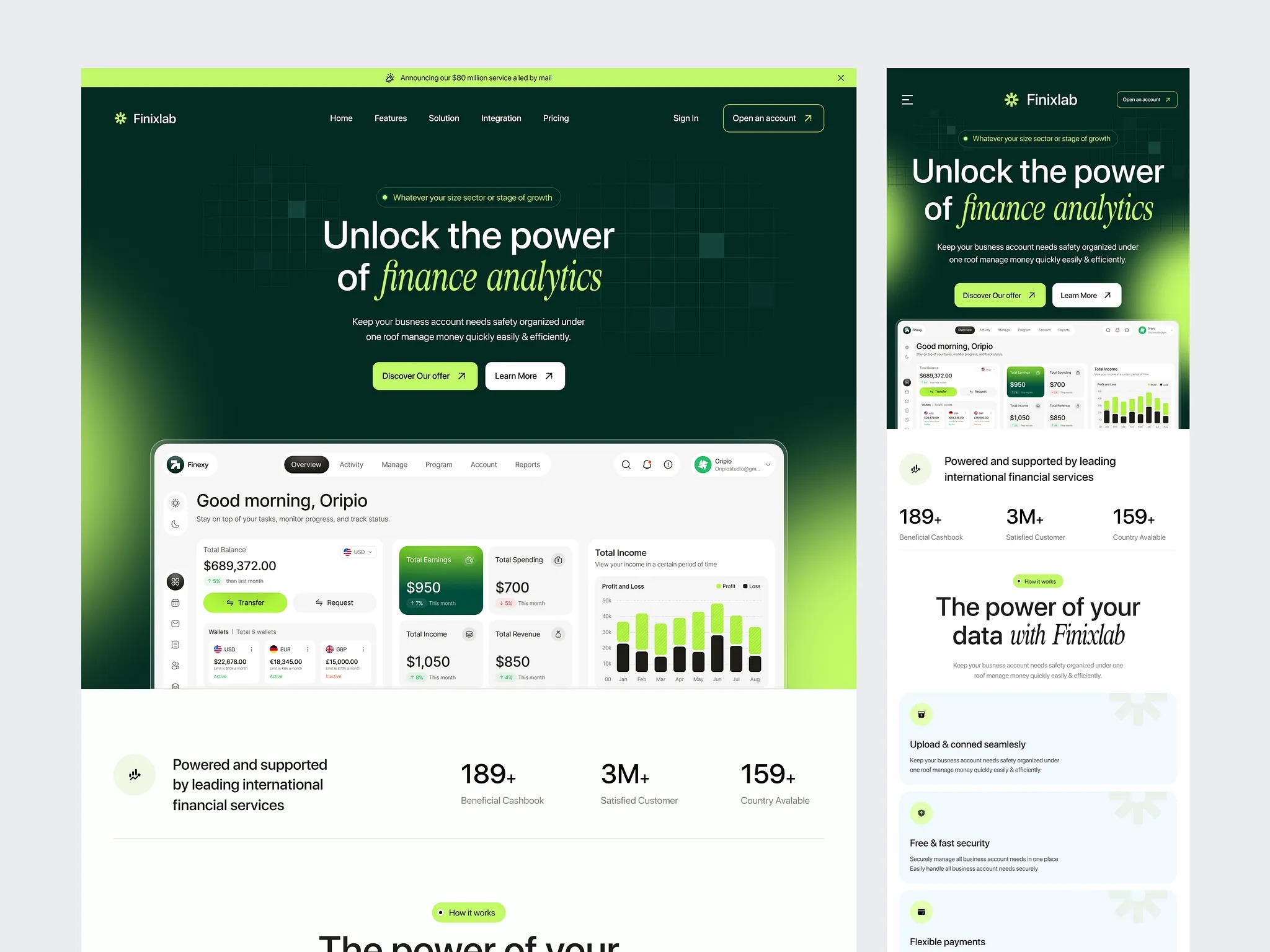 Fintech Landing Page Design Image 0