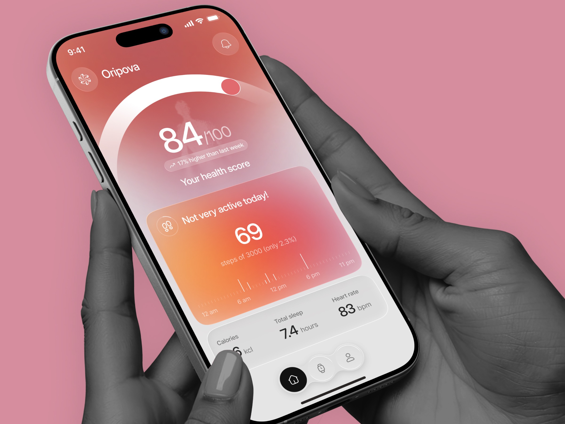 Oripova - Health Tracker App Design Image 1