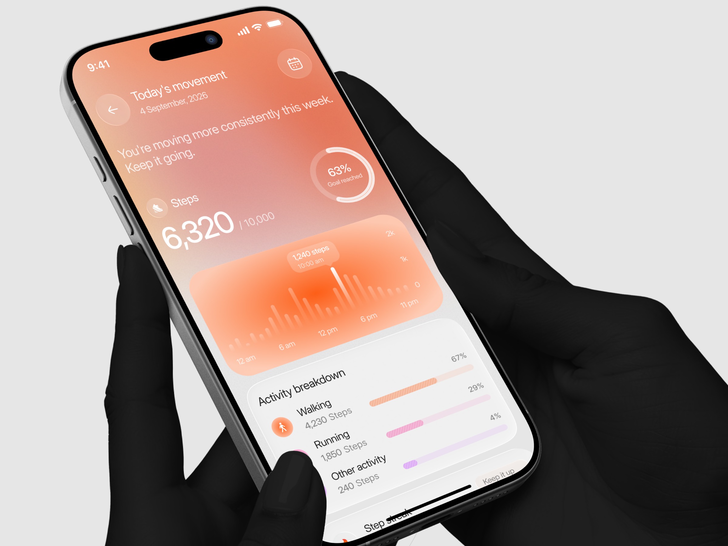 Wellness App: Daily Movement Screen Image 2