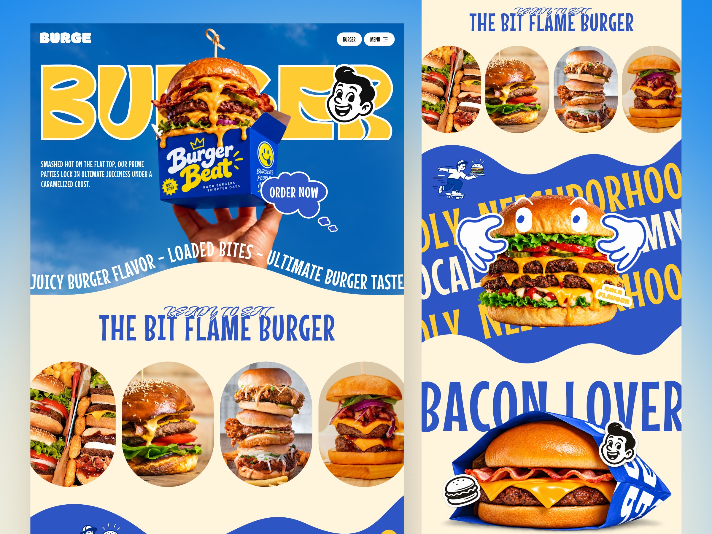 BURGE - Burger & Food Delivery Restaurant Website Design Image 0