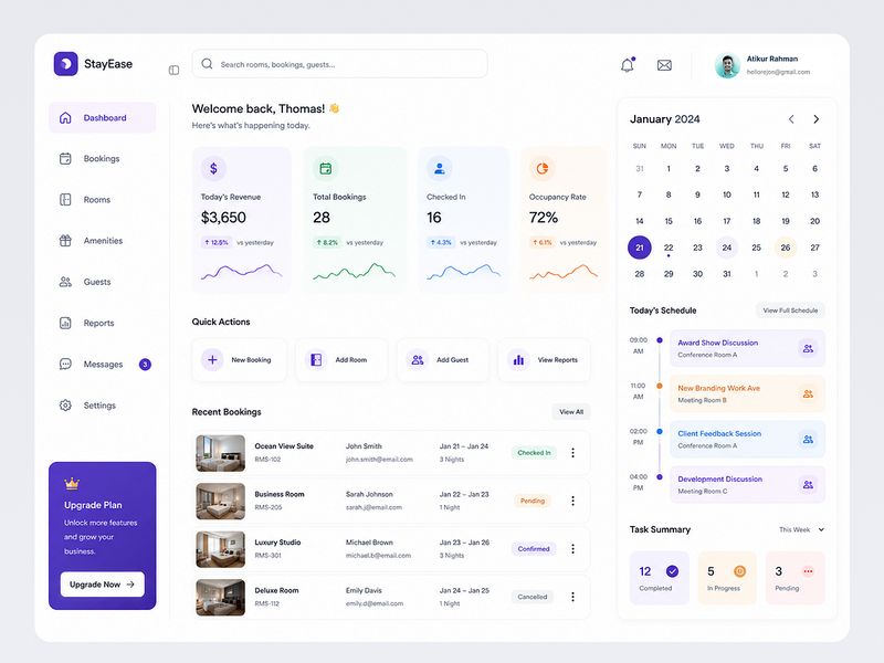 Hotel Management Dashboard