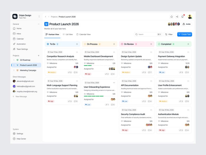 Project Management Dashboard