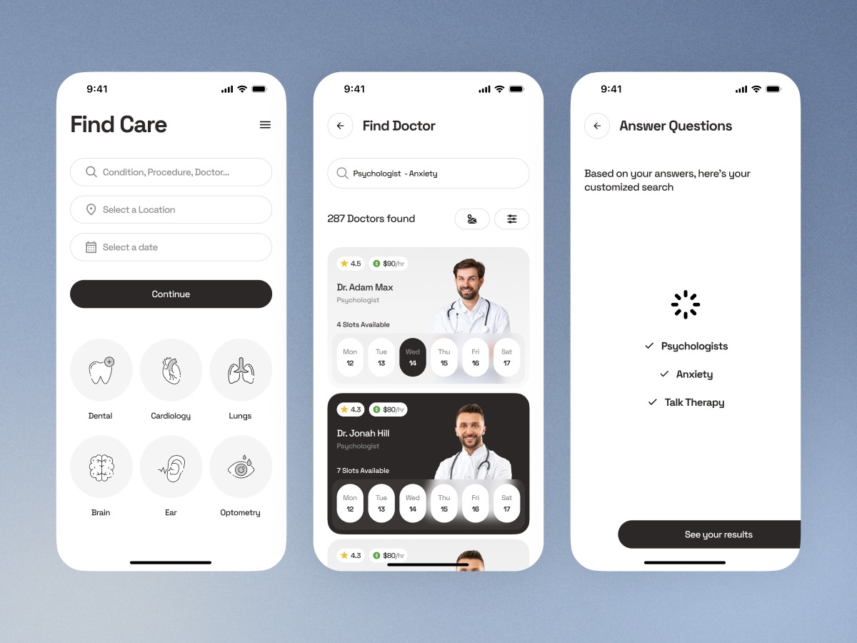 Longevica- Doctor Booking App design | Orbix Studio