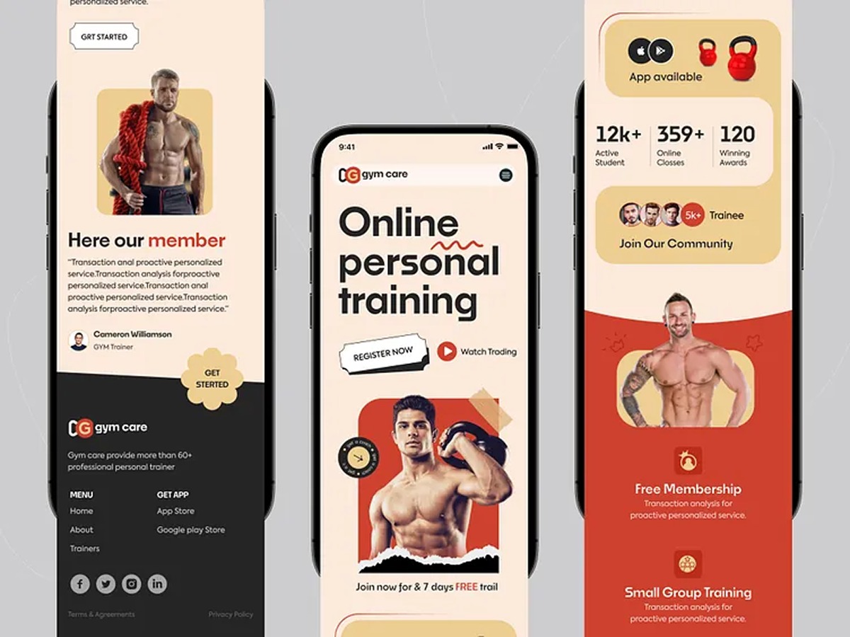 Landing Page UI for Body Builders, Fitness and GYM Training Image 0