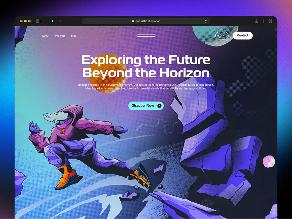 Futuristic Space Illustration Website design | Orbix Studio Image 0