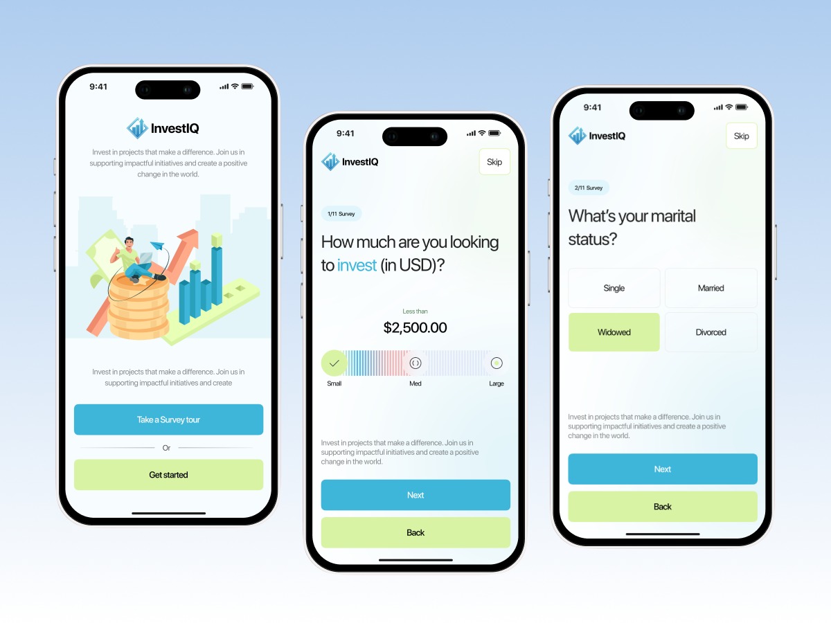 Smart Investment Mobile App UI Design